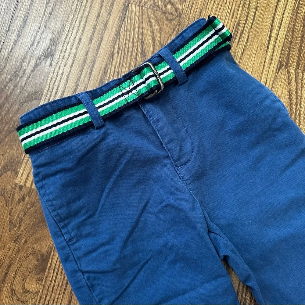 Ralph Lauren navy blue chino pants with double loop belt, size 18M